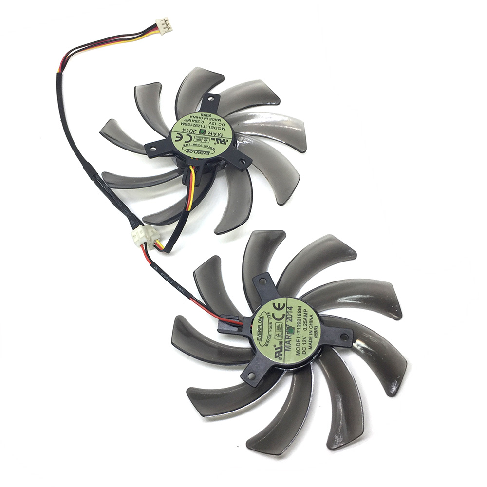 картинка Вентиляторы сдвоенные EVERFLOW T129215SM D95mm, 3pin, 12V для видеокарт 