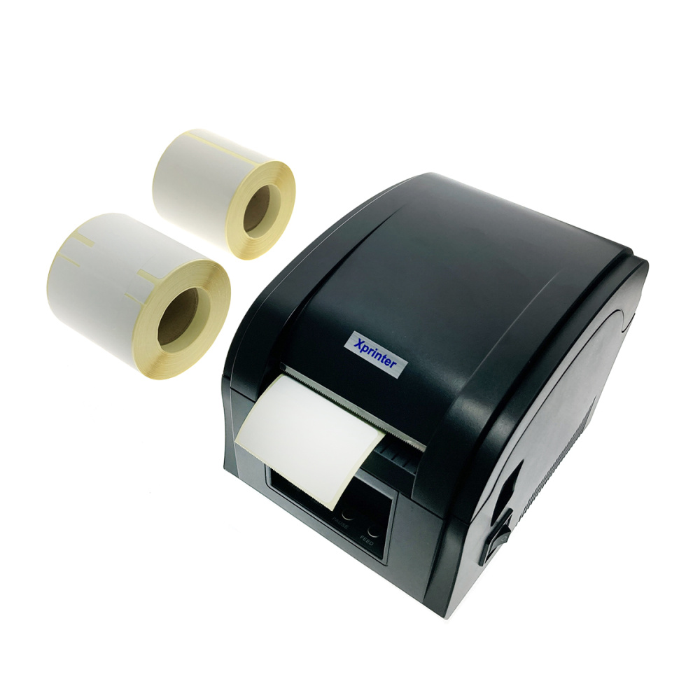 картинка Термопринтер этикеток Xprinter XP-360B + 2 рулона этикеток 