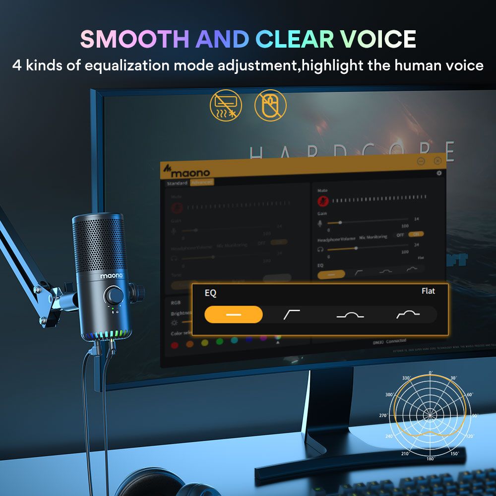 картинка Микрофон MAONO DM30, черный с RGB подсветкой 