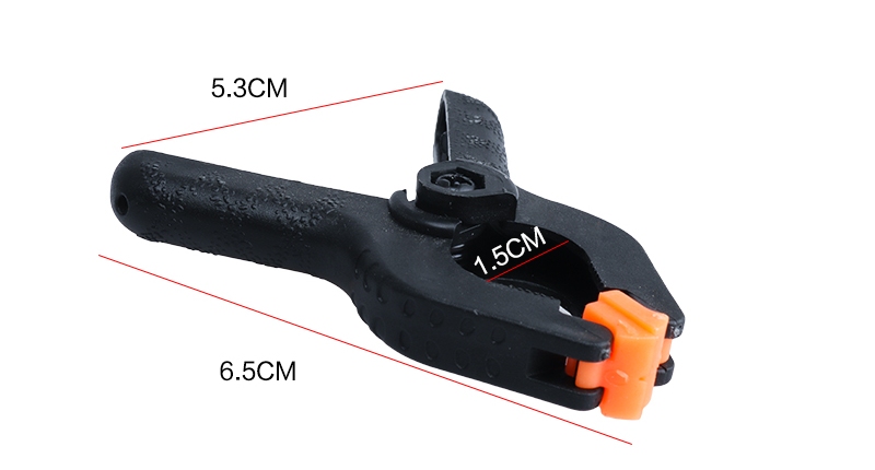 картинка Зажим пружинный пластиковый ZK16, 65 мм / прищепка / струбцина 
