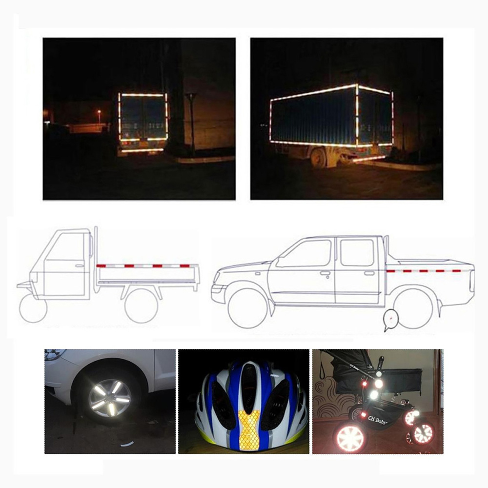 картинка Светоотражающая наклейка 5х30см, красно-белая 