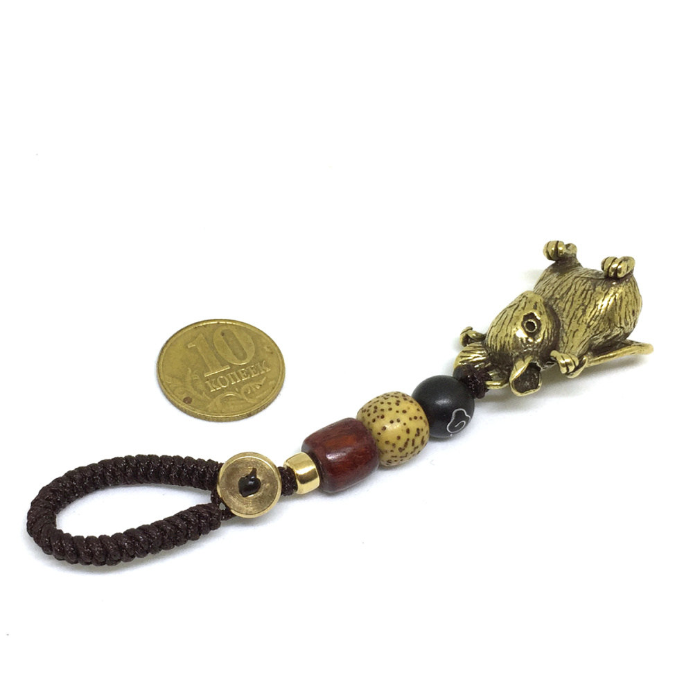 картинка Брелок - подвеска Мышь, латунь 