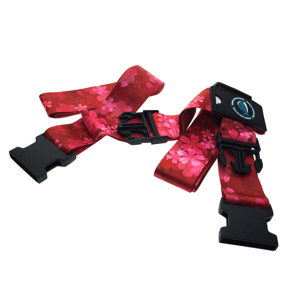 картинка Багажный ремень двойной, 200см, регулируемый, розовый 