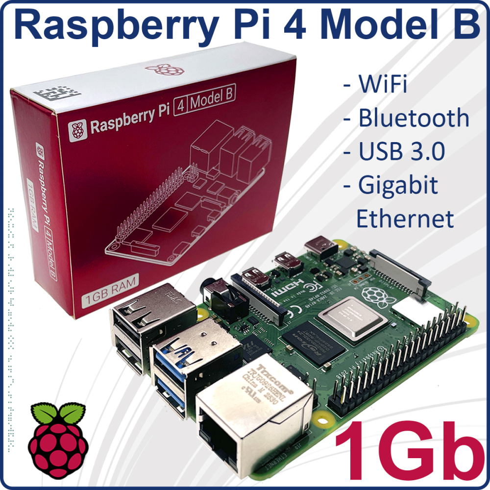 картинка Микрокомпьютер Raspberry Pi 4 Model B 1Gb              