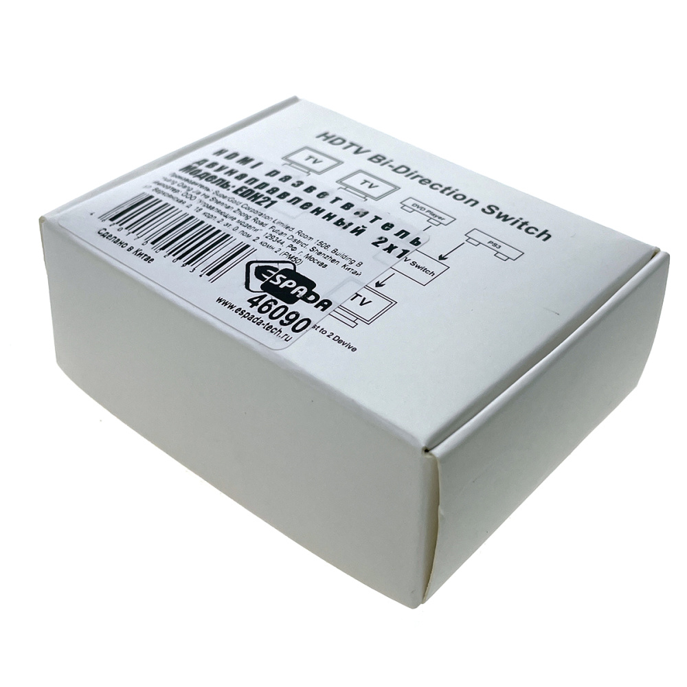 картинка HDMI разветвитель двунаправленный 2Х1 4K Espada EDH21 переключатель 