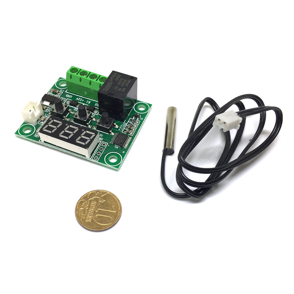 картинка Электронный термостат, Терморегулятор программируемый, DC 12В, Espada W1209 