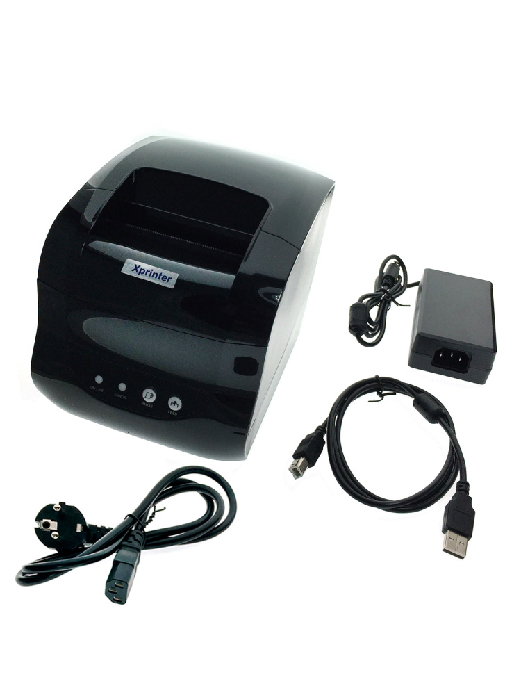 картинка Термопринтер XP-365B этикеток Xprinter +1 рулон 58х40 