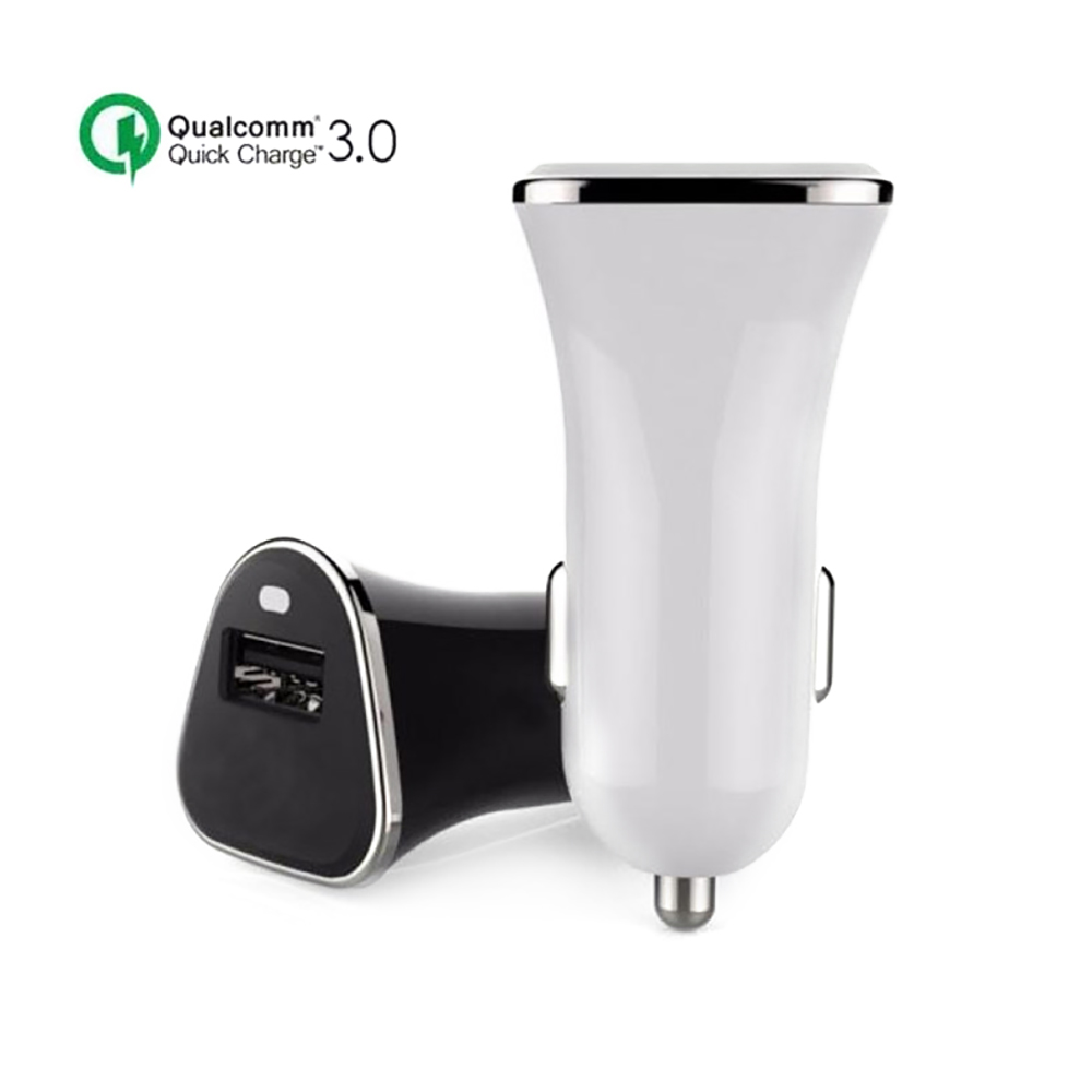 картинка Автомобильная зарядка Mosunx, Qualcomm Quick Charge 3.0 /QC3.0, в прикуриватель, модель CCHQC3-01UW, цвет белый 