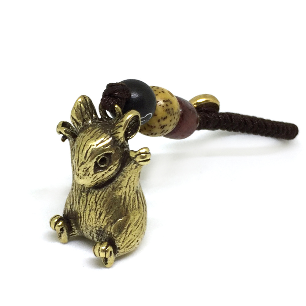 картинка Брелок - подвеска Мышь, латунь 