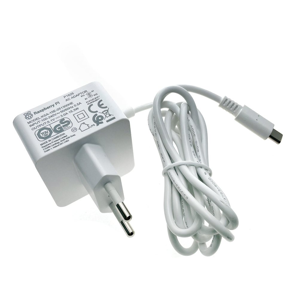 картинка Адаптер питания для Raspberry RPI 4 белый, оригинальный  