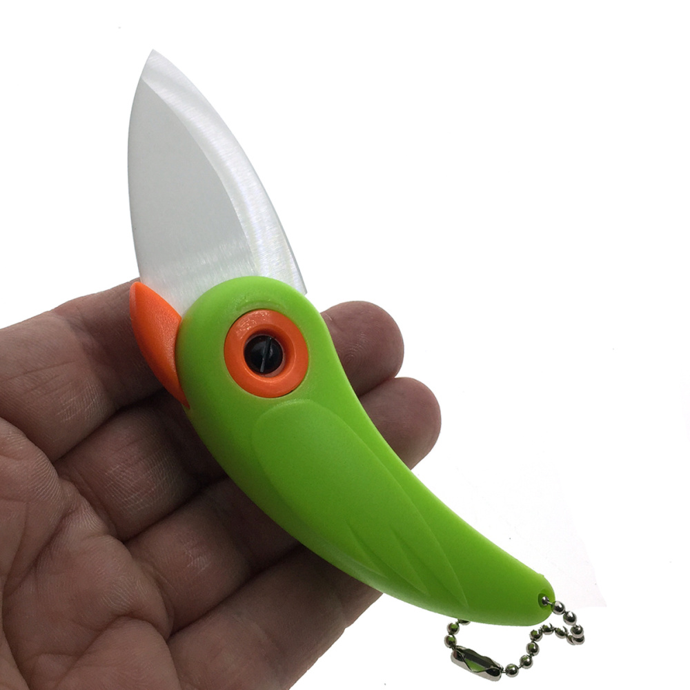 картинка Нож керамический Попугай, цвет зеленый 