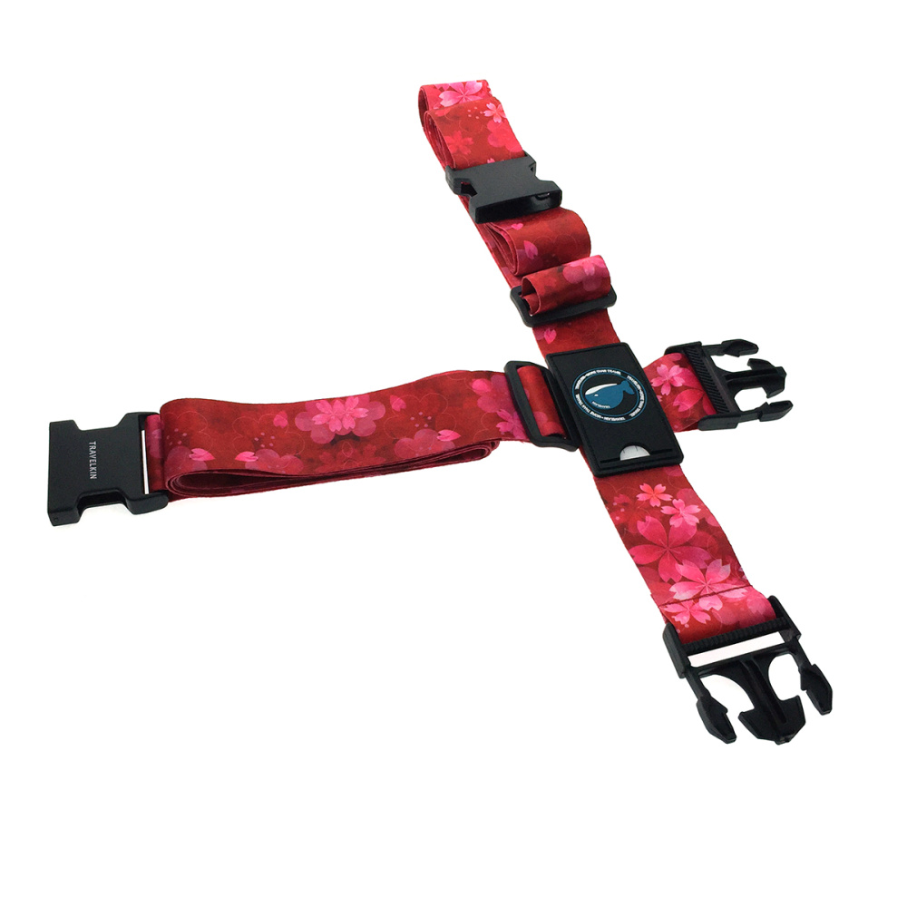 картинка Багажный ремень двойной, 200см, регулируемый, розовый 