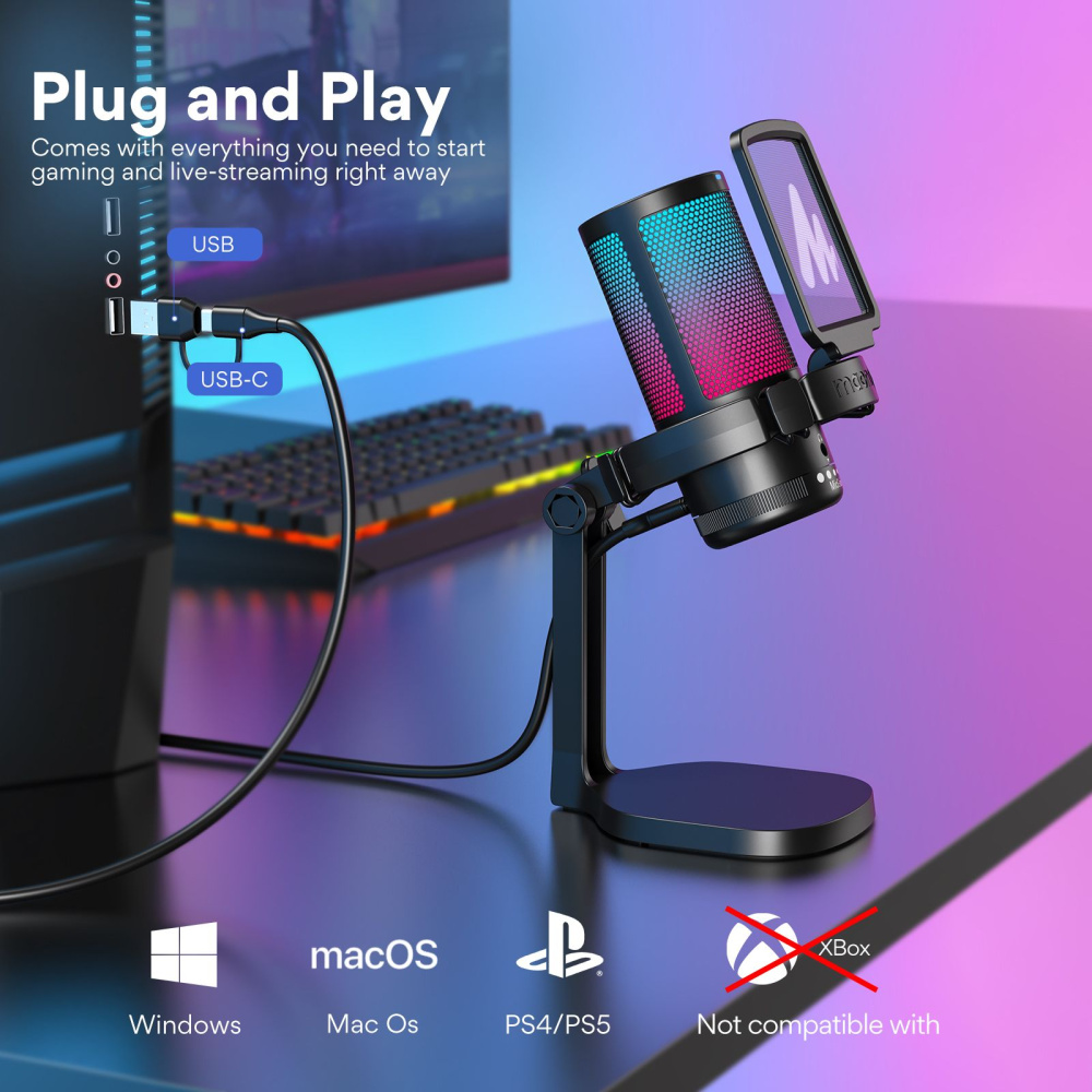 картинка Конденсаторный игровой Микрофон для ПК MAONO, DGM20 