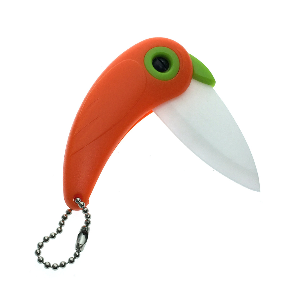 картинка Нож керамический Попугай, цвет оранжевый 