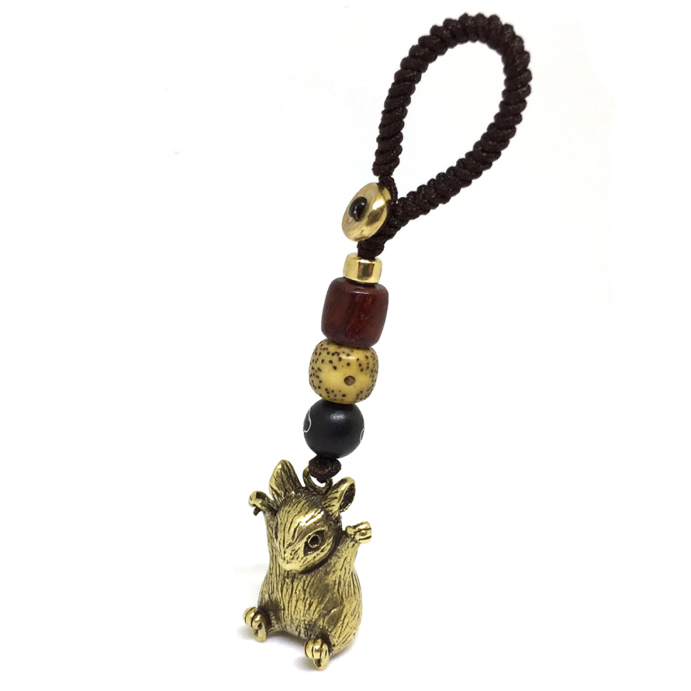 картинка Брелок - подвеска Мышь, латунь 