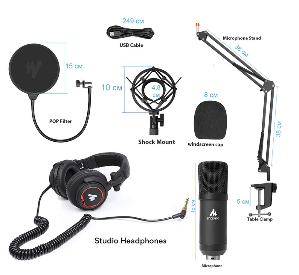 картинка Микрофонный комплект MAONO, AU-A04H с наушниками AU-MH501 