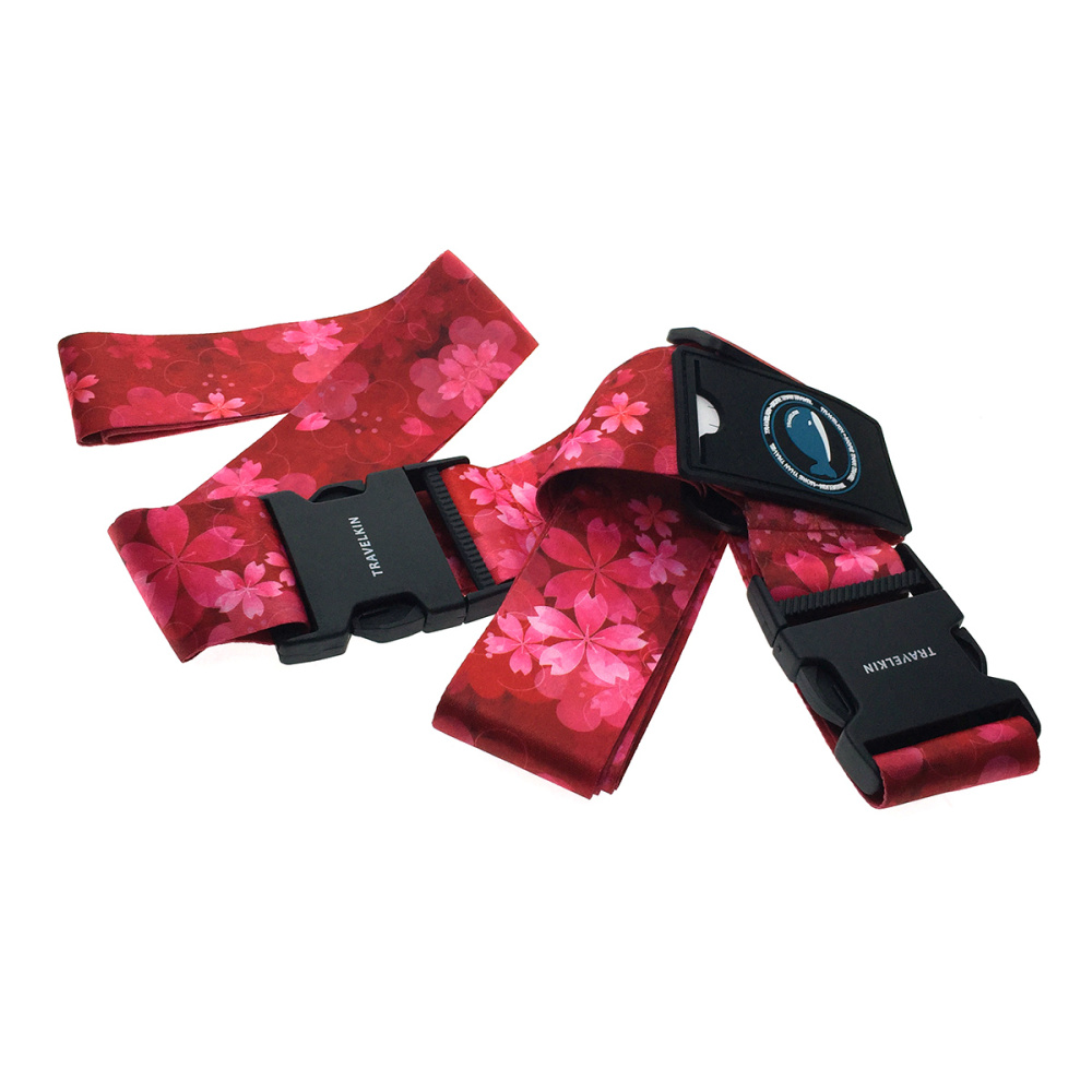 картинка Багажный ремень двойной, 200см, регулируемый, розовый 