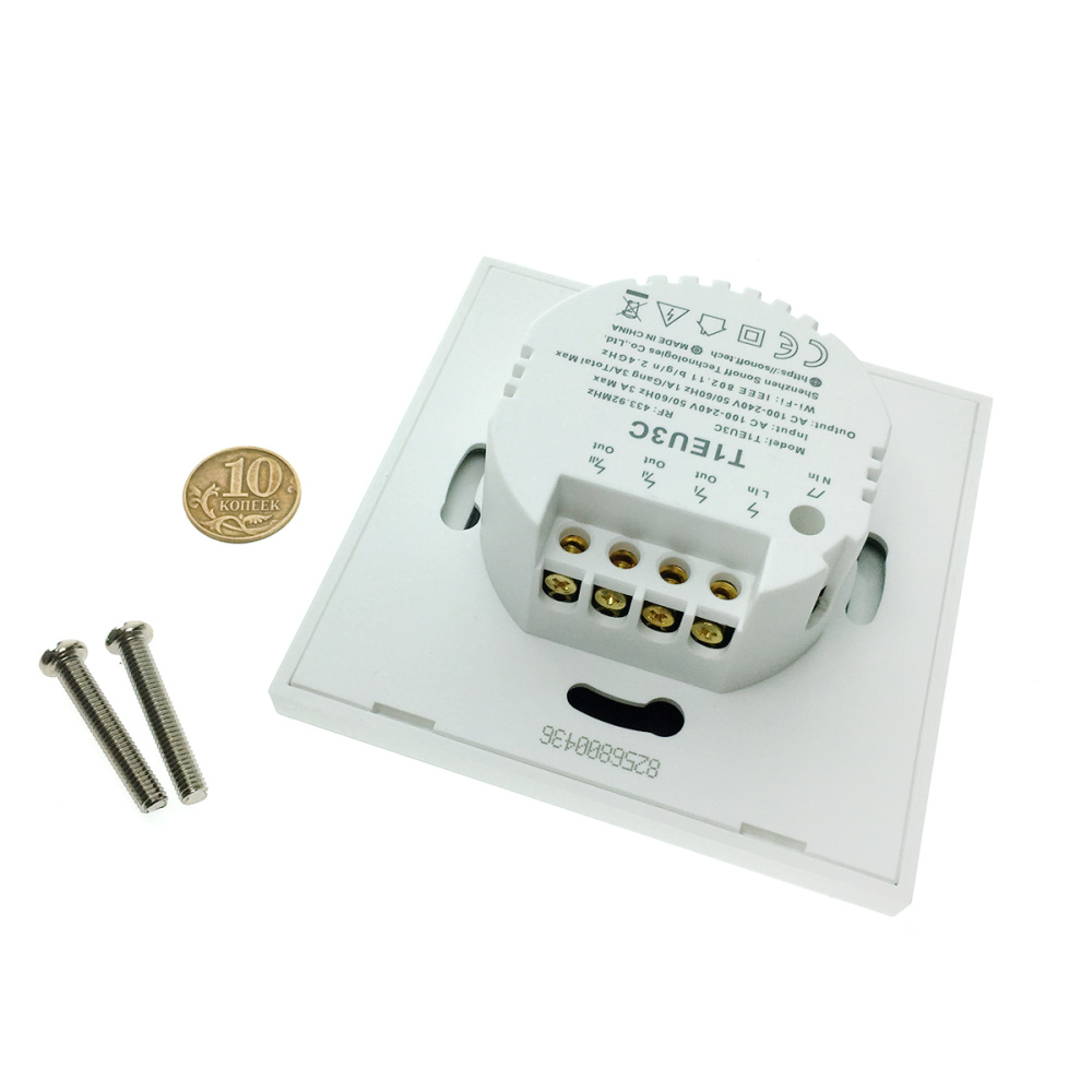 картинка 3-клавишный выключатель света Sonoff T2EU3C WiFi /Евростандарт/ 