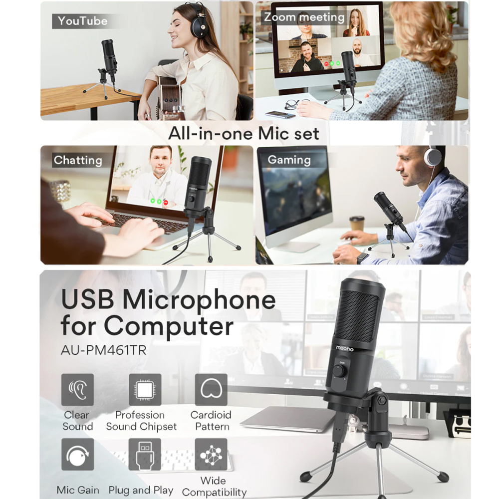 картинка Микрофон MAONO, AU-PM461TR с RGB подсветкой 