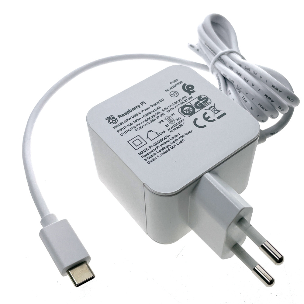 картинка Адаптер питания для Raspberry RPI 5, белый оригинальный 