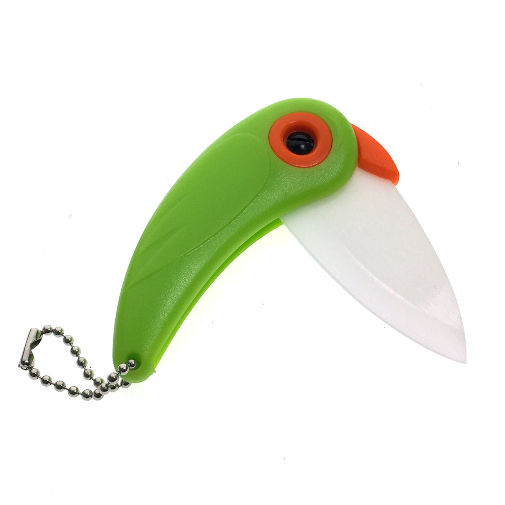 картинка Нож керамический Попугай, цвет зеленый 