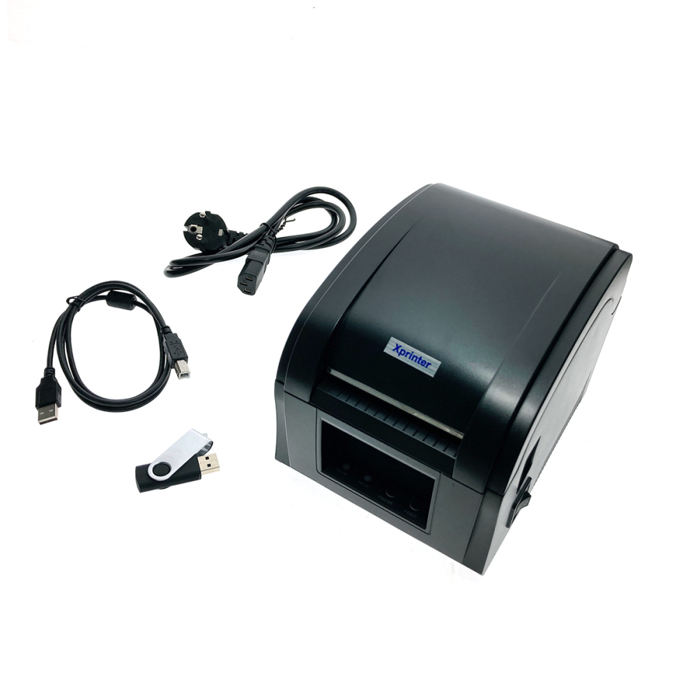 картинка Термопринтер этикеток Xprinter XP-360B + 2 рулона этикеток 
