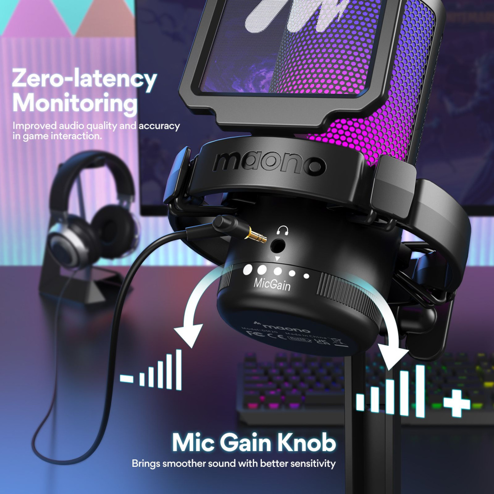 картинка Конденсаторный игровой Микрофон для ПК MAONO, DGM20 