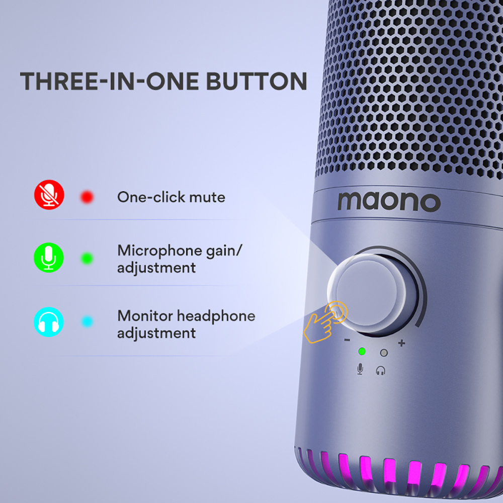 картинка Микрофон MAONO, модель DM30, фиолетовый 