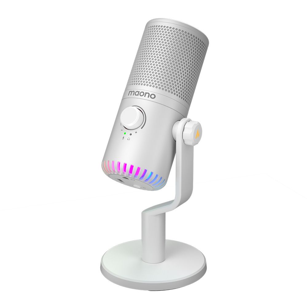 картинка Микрофон MAONO DM30, белый, с RGB подсветкой 