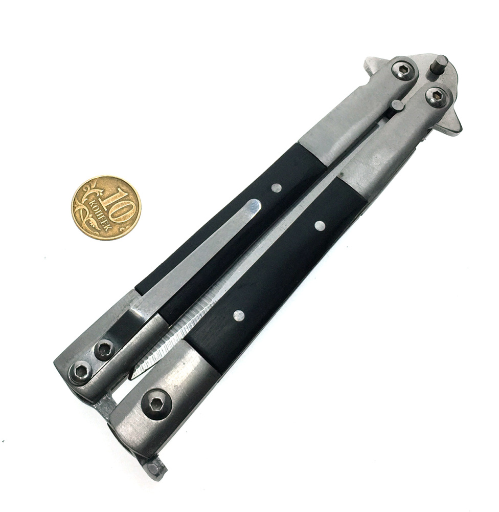 картинка Нож - бабочка / балисонг / тренировочный, черное дерево 