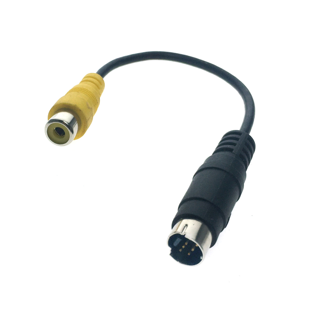 картинка Видеоадаптер S-video 7pin male to RCA композитный female для подключения видеокамер  и тд к TV по AV 