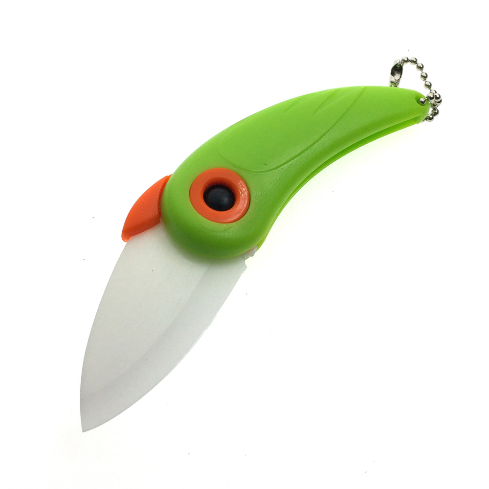 картинка Нож керамический Попугай, цвет зеленый 