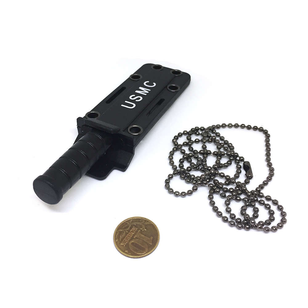 картинка Мини - нож USMC тип KA-BAR, цвет черный 