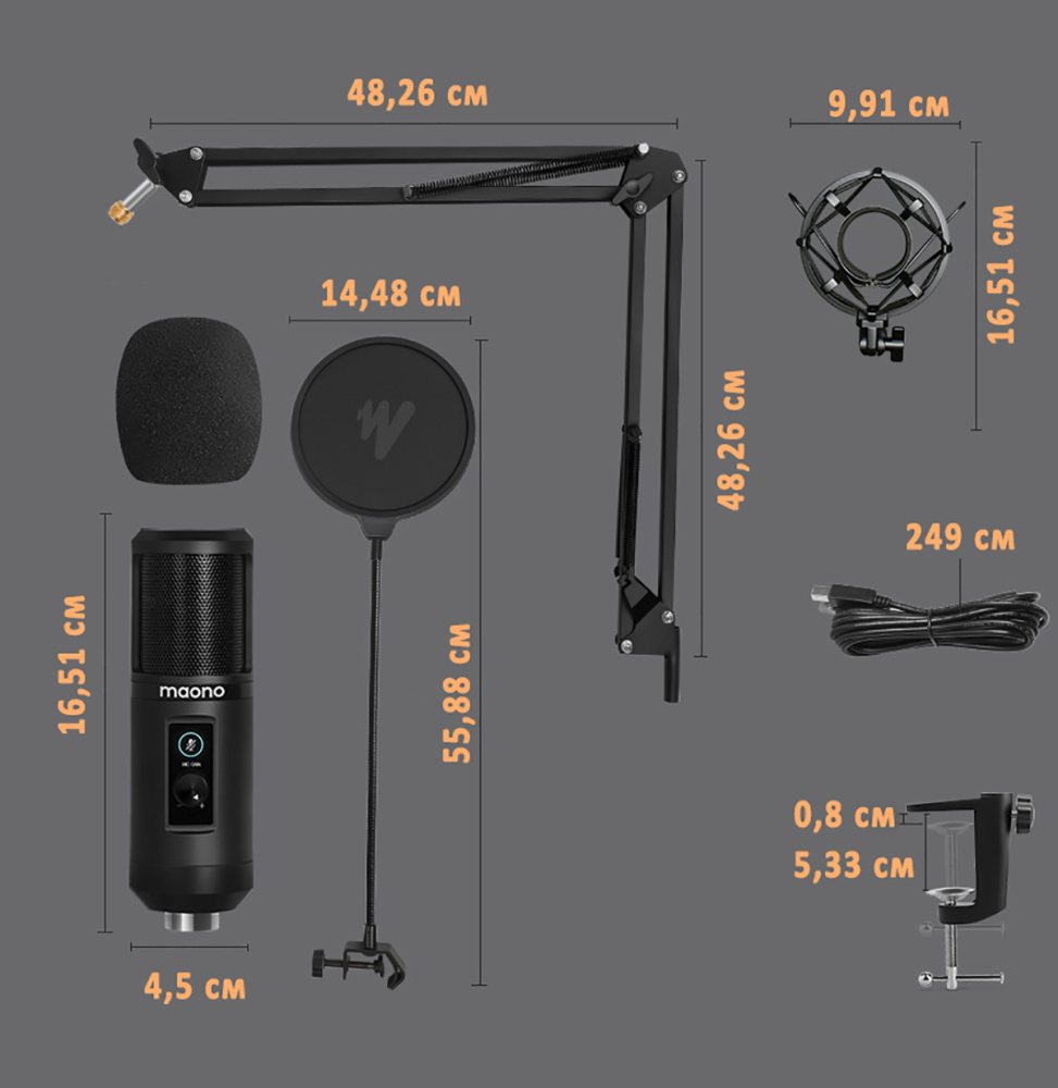 картинка Микрофонный комплект MAONO, AU-PM421 