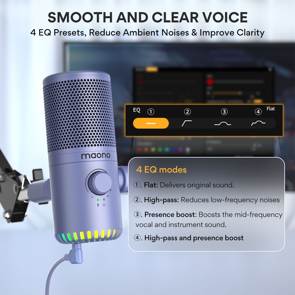 картинка Микрофон MAONO, модель DM30, фиолетовый 