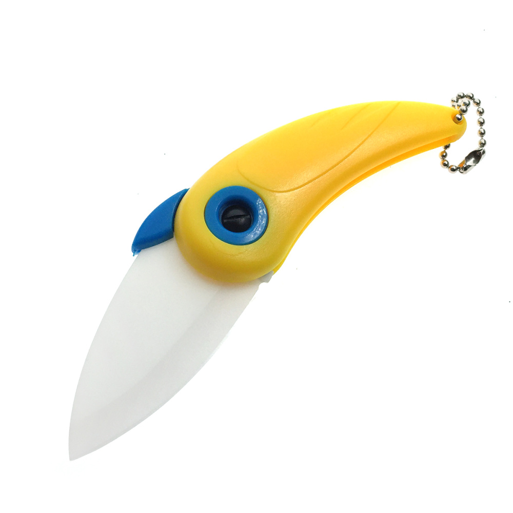 картинка Нож керамический Попугай, цвет желтый 