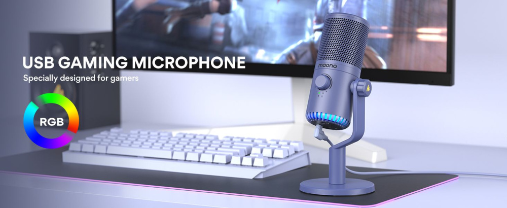 картинка Микрофон MAONO, модель DM30, фиолетовый 