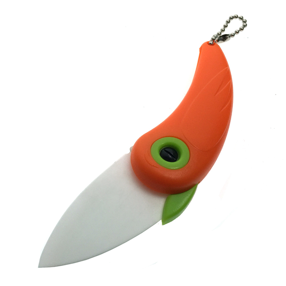 картинка Нож керамический Попугай, цвет оранжевый 