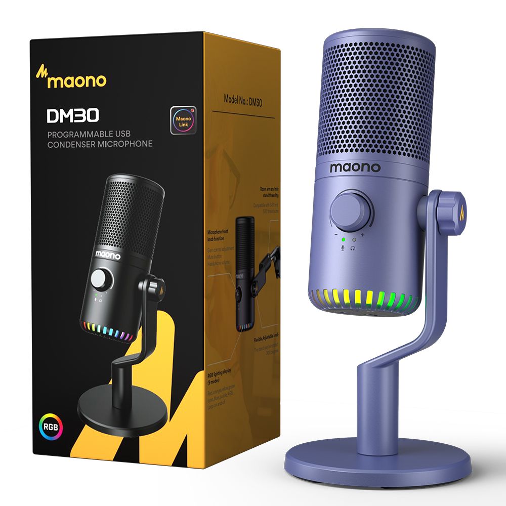 картинка Микрофон MAONO, модель DM30, фиолетовый 