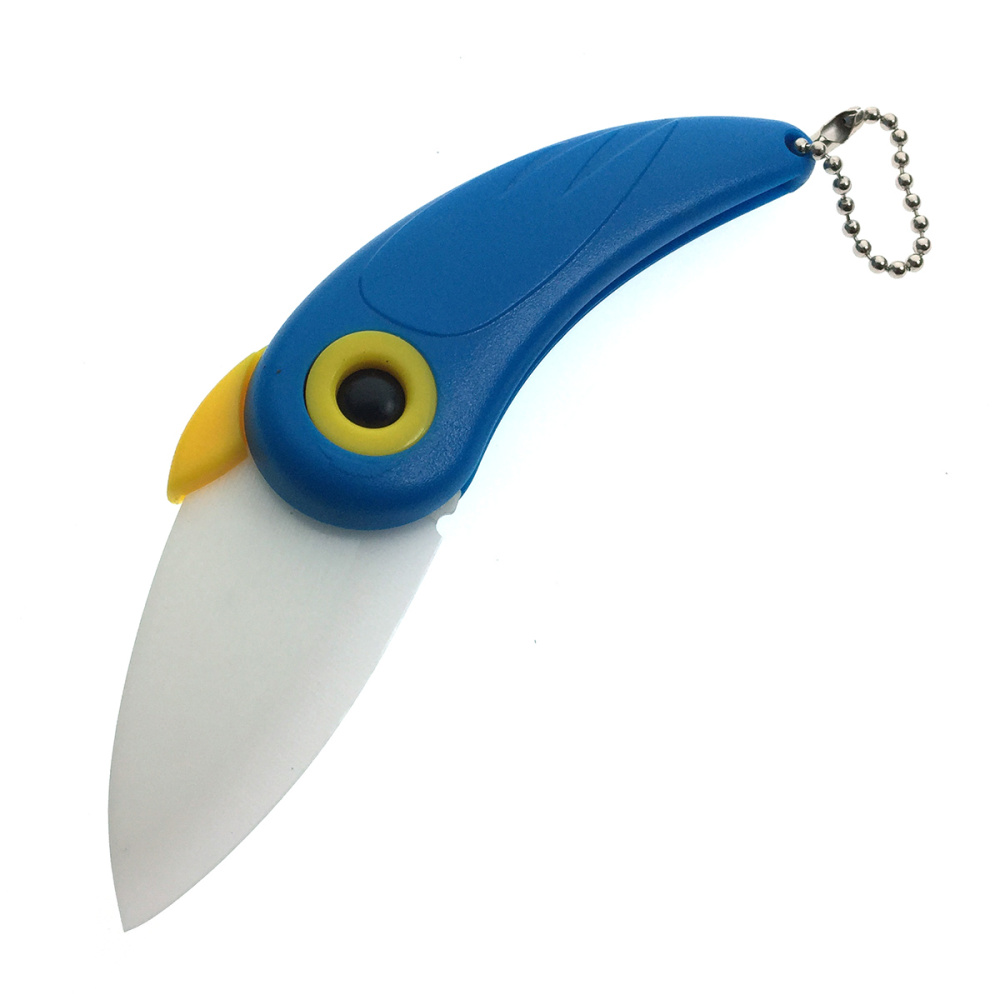 картинка Нож керамический Попугай, цвет синий 