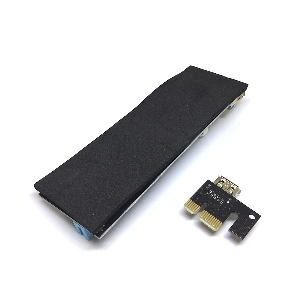 картинка USB Riser card PCI-E x1 male to PCI-E x16 female с питанием 6Pin, EpciEkit ver009S, Espada, в комплекте кабель usb3.0 /ризер /райзер карта 