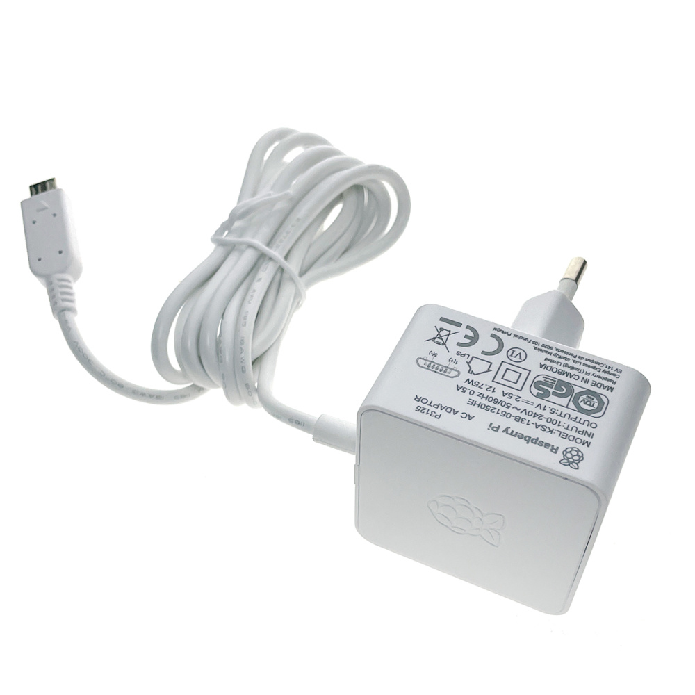 картинка Адаптер питания для Raspberry RPI 3 белый, оригинальный  