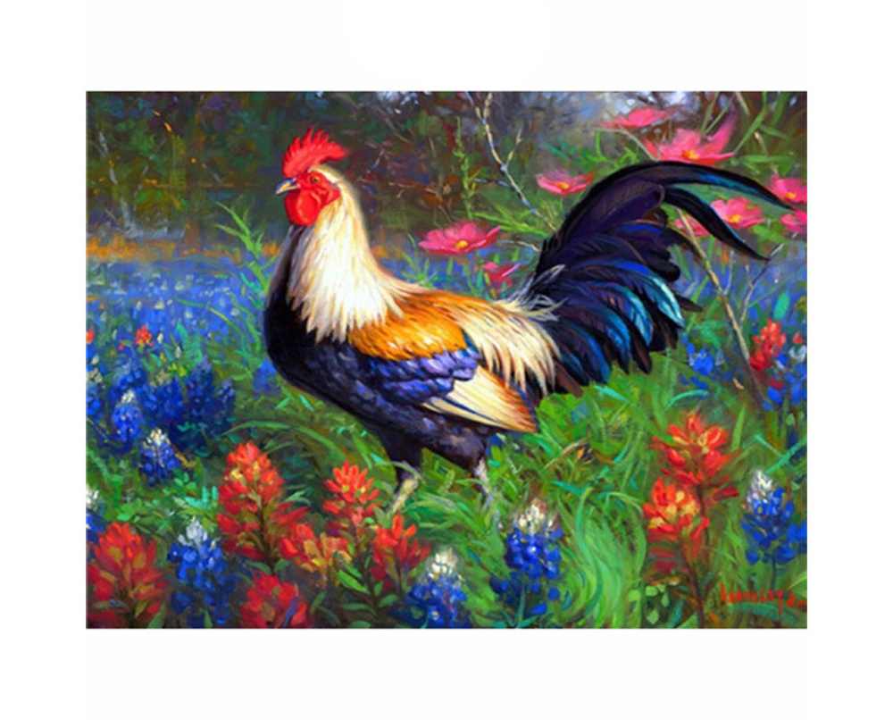 картинка Алмазная мозаика Большой петух, 20х25см 