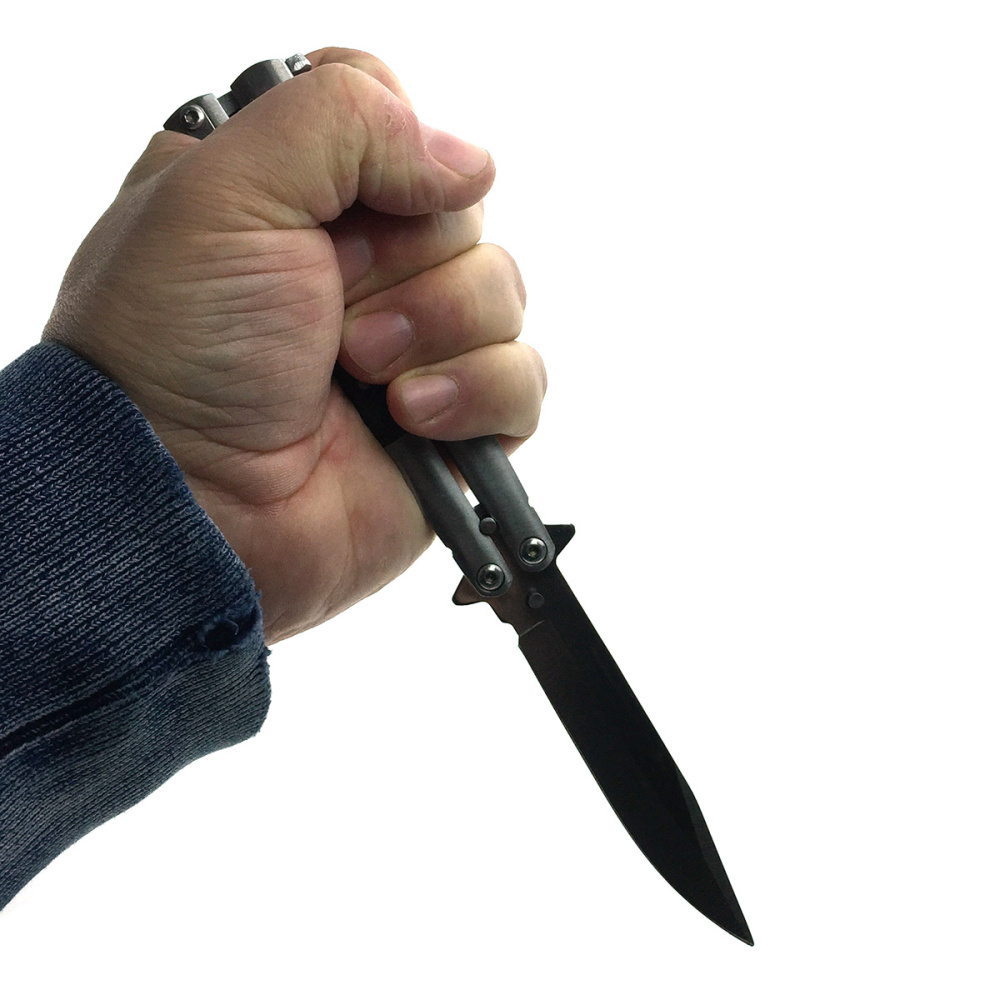 картинка Нож - бабочка / балисонг / тренировочный, черное дерево 