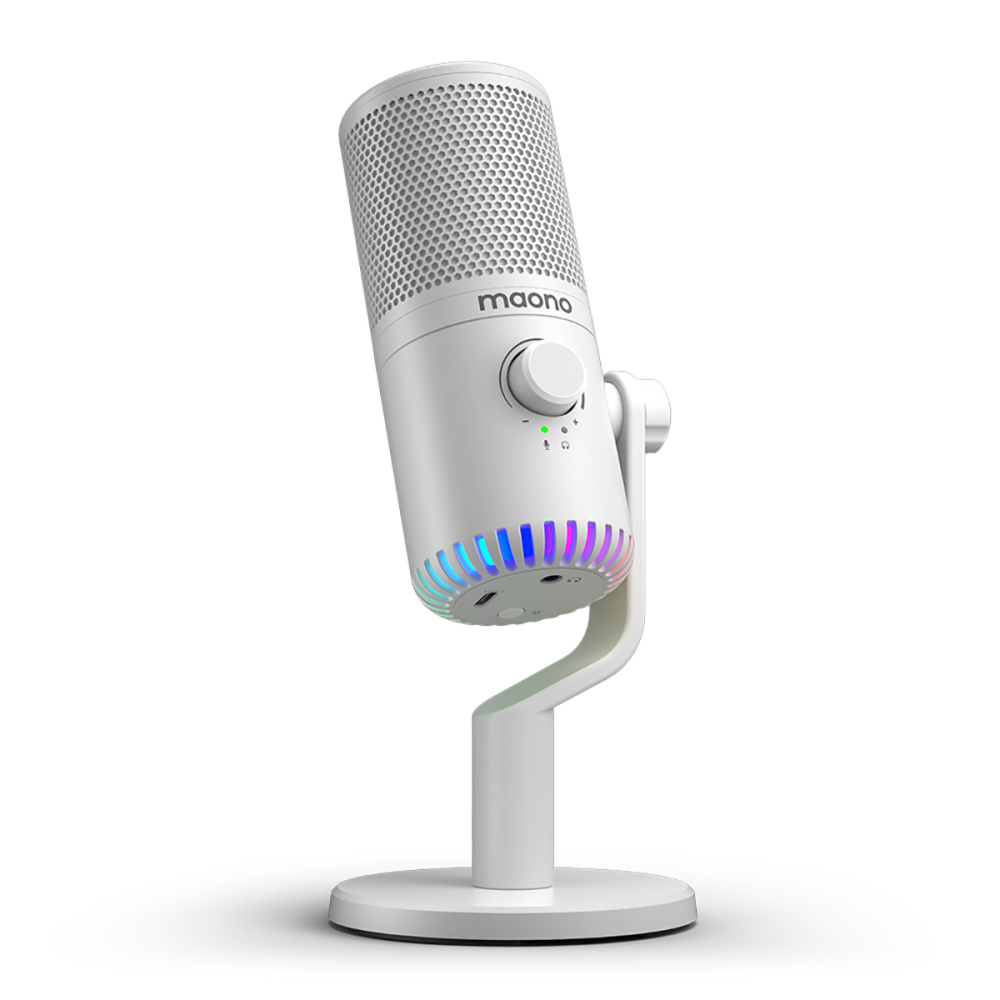 картинка Микрофон MAONO DM30, белый, с RGB подсветкой 