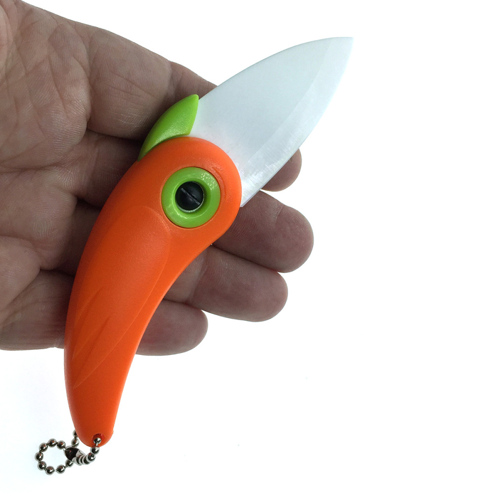 картинка Нож керамический Попугай, цвет оранжевый 