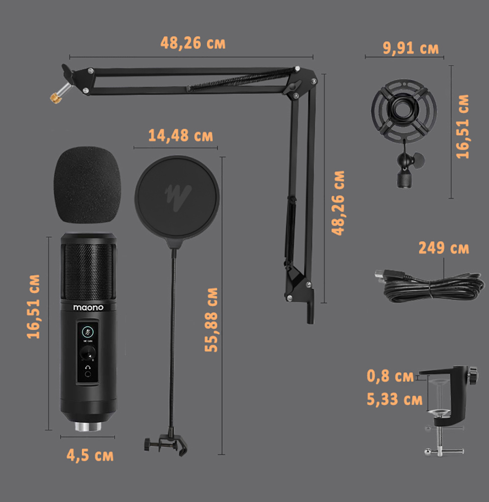 картинка Микрофонный комплект MAONO, AU-PM422 