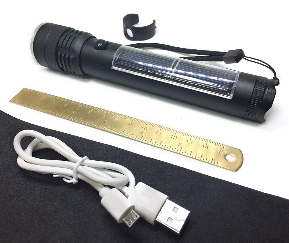 картинка Фонарь LED BORUIT 3w с Power bank, цвет черный 