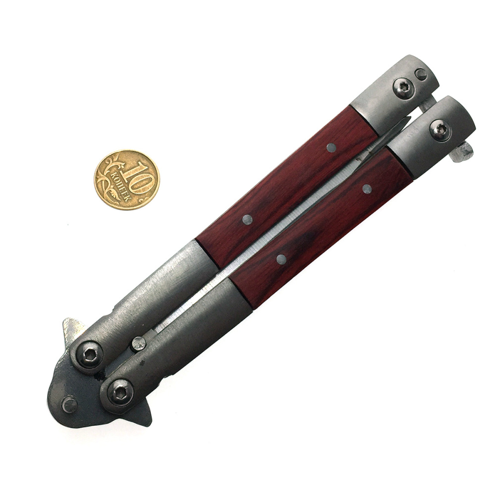 картинка Нож - бабочка / балисонг / тренировочный, красное дерево 