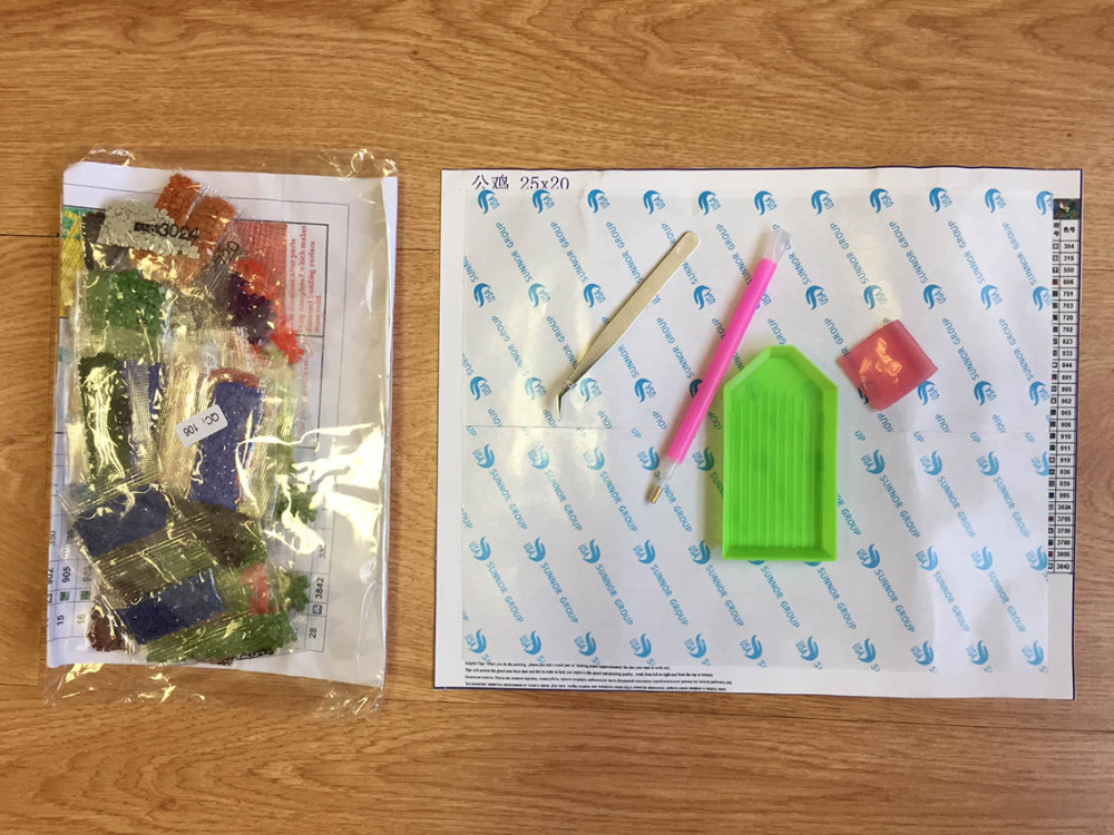 картинка Алмазная мозаика Большой петух, 20х25см 